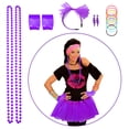 thumbnail image 6 of 80s Costume Accessories for Women, T-Shirt Tutu Fanny Pack Headband Earring Necklace Fishnet Gloves Legwarmers Party Accessories For Women, 6 of 9