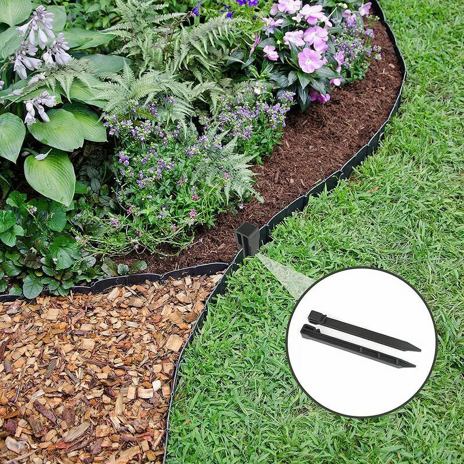 Lot De 20 Piquets D'Ancrage En Plastique 25cm - Marron - Pour Bordure Jardin, Tente, Pelouse