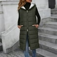 thumbnail image 2 of MaFYtyTPR Women's Long Puffer Vest Outerwear Casual Winter Warm Padded DownTwo-way Zipper Sleeveless Puffy Coat With Pockets Army Green L, 2 of 5