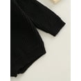 thumbnail image 6 of Gzhioc Infant Baby Boys Girls Fall Romper 0 3 6 9 12 18 24 Months Knitting Ribbed Surface Round Neck Long Sleeve Solid Color Crotch Button Bodysuit, 6 of 8
