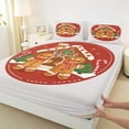 thumbnail image 3 of Manfei Cute Gingerbread Man Twin Sheet Sets,Merry Christmas Twin Fitted Sheet,Gray Red Flat Sheet For Girls,Ultra Soft Home Decor,3pcs, 3 of 7