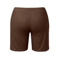 thumbnail image 3 of Wangmeiwg Women's Casual Pants — Comfortable Elastic Drawstring Waist Shorts with Pockets Leisure Brown L, 3 of 4