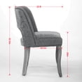 thumbnail image 3 of CQSXDA Fabric Upholstered Wooden Dining Chairs Set of 2, Cozy Farmhouse Style for Kitchen and Dining Room Décor，Black, 3 of 12