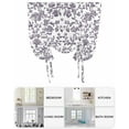 thumbnail image 6 of Purple Flower Tie Up Curtains for Window, Thermal Insulated Balloon Shade Adjustable Rod Pocket Curtains Valance Panels for Kitchen Bathroom Cafe 42 x 54 Vintage Farmhouse Boho Leaf Spring Plant, 6 of 6