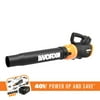 WORX WG580 90 MPH at 340 CFM 40V Battery Powered Cordless Leaf Blower & Vacuum, Lightweight