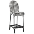 thumbnail image 3 of SAFAVIEH Tilden Outdoor Patio Rattan Bar Stool with Footrest, Black/White, 3 of 9