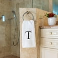 thumbnail image 5 of Decorvo Black & White Bathroom Hand Towel - Monogrammed Luxury Hotel Quality Decorative Towel - GOTS Organic Certified - Set of 2 Letter T, 5 of 7