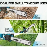 YAHHU 12 Inch Cordless Chainsaw with Oiler System, 21V Electric Handheld Chainsaw for Tree Trimming, Wood Cutting, Outdoor Yard Work