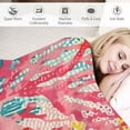 thumbnail image 3 of Orinice Coral Print Foliage Warm Lightweight Blanket Soft Fleece Blankets All Seasons Excellent Hand Feel Throw Blanket for Living Rooms Sofa Decor Cow Gifts 40x50in, 3 of 6