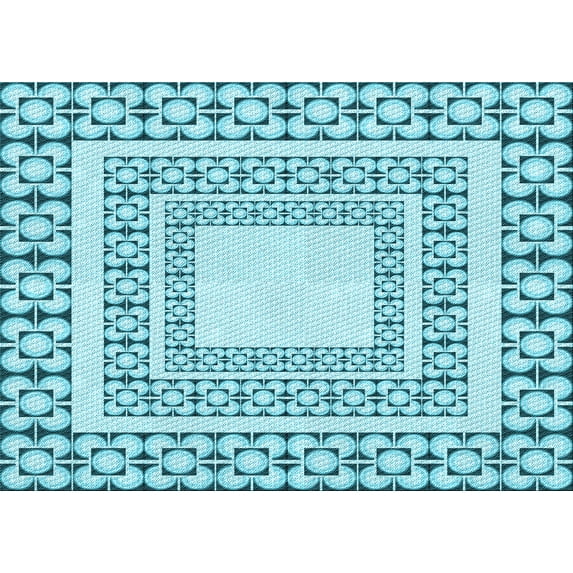 Ahgly Company Indoor Rectangle Patterned Tron Blue Area Rugs, 8' x 10'