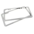 thumbnail image 3 of Unique Bargains 2 Pcs Stainless Steel Car Front Rear License Plate Frame Bracket w Screw Caps 2 Hole-Black, 3 of 8