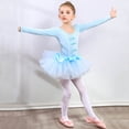 thumbnail image 4 of Ticikt Girls Dance Ballet Leotard with Skirt,Lace Sleeves Ballerina Gymnastics Outfit,Color:Pink,Size:12-13 Years, 4 of 9