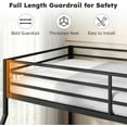 thumbnail image 5 of UHOMEPRO Twin Over Full Bunk Beds, Metal Bunk Bed with Ladder and Reinforced Guardrails, Bunk Bed Twin Over Full for Teens and Adults, Black, 5 of 11