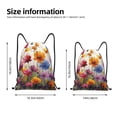 thumbnail image 2 of Sikiie Colorful Wildflower Meadow Drawstring Backpack Drawstring Bags, Draw String Back Bag for Sports, Gym, Travel, Swimming, Beach-Small, 2 of 6
