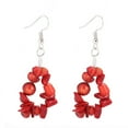 thumbnail image 1 of Nvzi Pendientes de piedra natural personalizados, pendientes colgantes con cuentas de piedra natural irregulares (rojo), 1 of 4