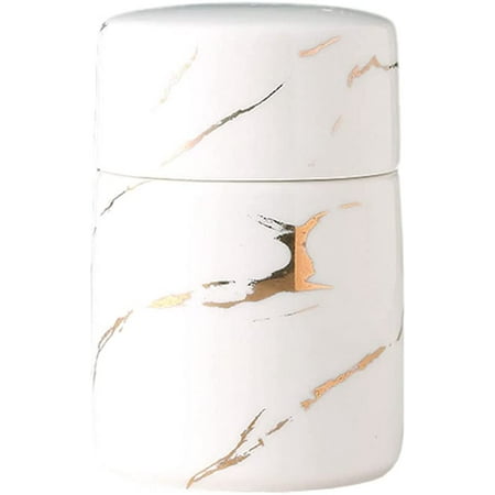 

DanceeMangoo Marble Pattern Porcelain Toothpick Holder Bathroom Q-Tip Cotton Swab Holder