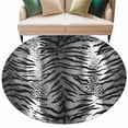 thumbnail image 2 of Round Area Rug 6 Ft, Leopard Stripes Washable Non-Slip Circle Carpet for Living Room/Bedroom, Vintage Black White Animals Texture Low-Profile Indoor Mats Collection Rugs for Residential, 2 of 7