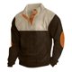 thumbnail image 1 of Blusa y camisa de manga larga con cuello alto para hombre, estilo casual, con retazos, de algodón., 1 of 5