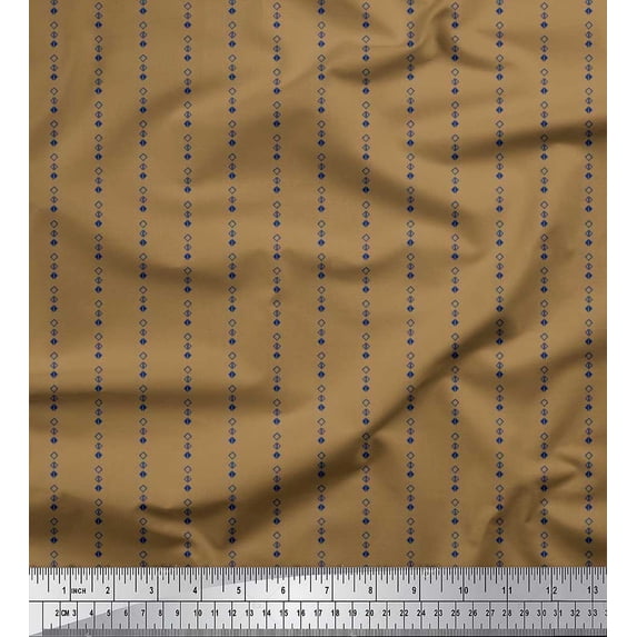Soimoi Velvet Fabric Diamond & Triangle Shirting Printed Craft Fabric by The Yard 58 Inch Wide