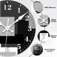 thumbnail image 2 of Wall Clock, Brown Wooden Board Silent Non Ticking Battery Operated Round Decorative Indoor Outdoor Clocks for Living Room Kitchen Bedroom Bathroom Patio 12", 2 of 6