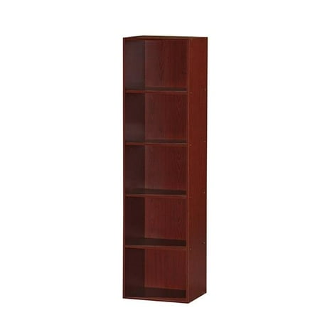 mahogany hodedah bookcase shelf five walmart
