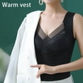thumbnail image 4 of Winter Thermal Vest for Women Embroidery Lace Decor Push Up Chest Pads V-Neck High Elastic Seamless Darlon Lining Warm Underwear Waistcoat Daily Garment,Khaki 3XL, 4 of 8