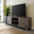 thumbnail image 1 of Pemberly Row 70 Farmhouse Barn Door TV Stand Console in Rustic Gray Wash, 1 of 4