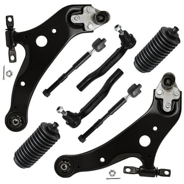 Detroit Axle - 8pc Front End Suspension Kit for Toyota 2011-2020 Sienna, 2 Lower Control Arms with Ball Joints 4 Tie Rods 2 Boots 2012 2013 2014 2015 2016 2017 2018 2019 Replacement
