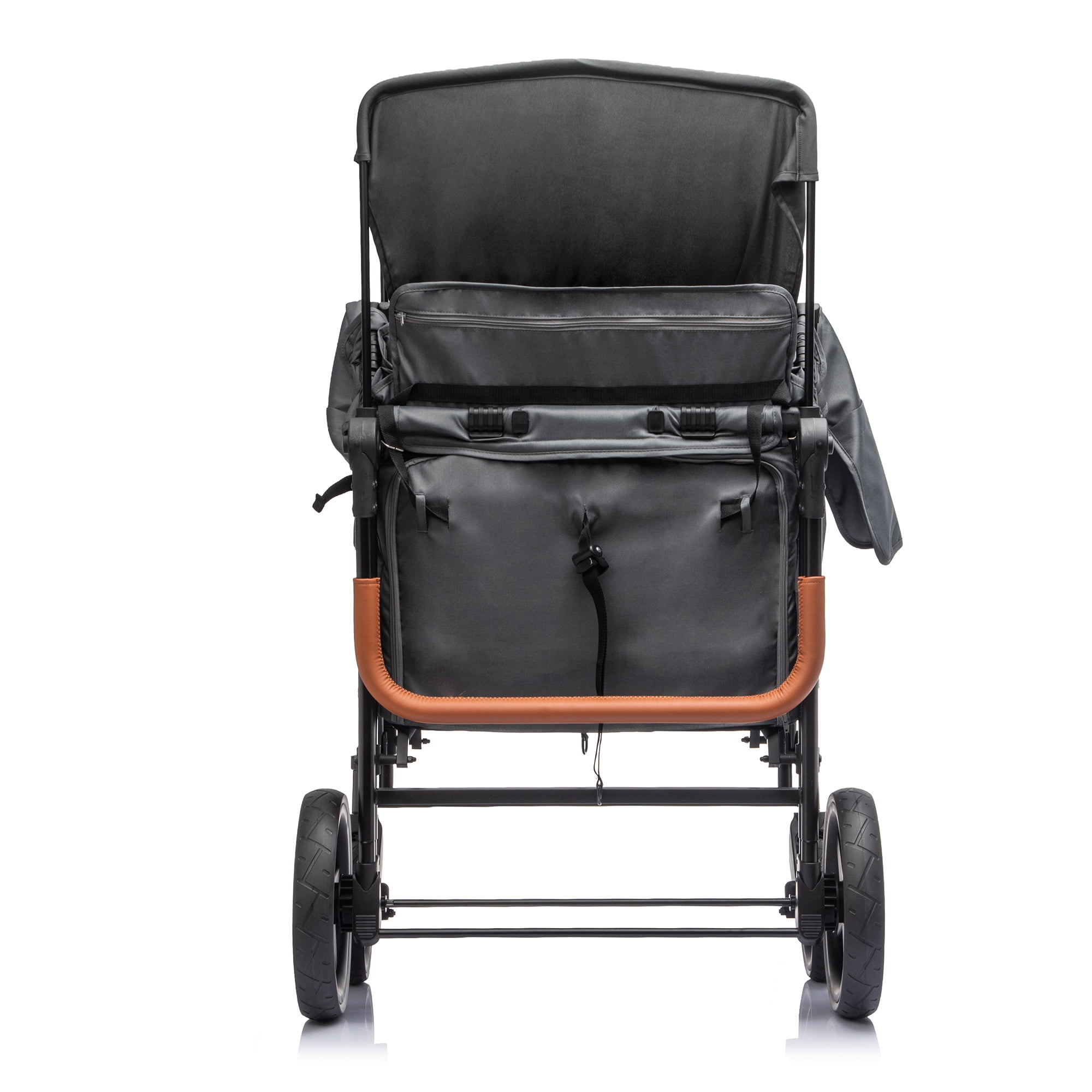Wogan Stroller W/removble 4-Seater, Extra-Thick Support Bar & Higher 212 Load Capacity, Multi-Zone Storage, 5-Point Harness,Dual Leather Handles,All-Terrain PU Wheels w/ Suspension & One-Step Brake