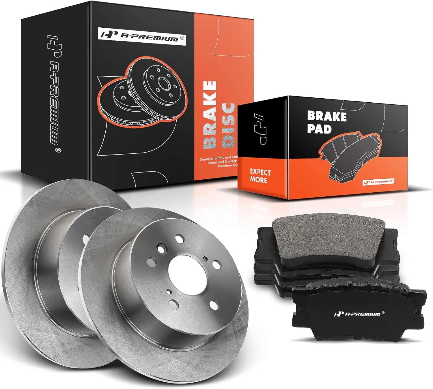 A-Premium 10.83 inch Front Vented Disc Brake Rotors + Ceramic 