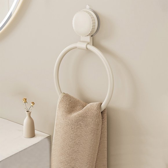 Suction Cup Towel Ring Aluminum Alloy Material No Need To Drill Holes Bathroom Sink Wall Mounted Towel Rack