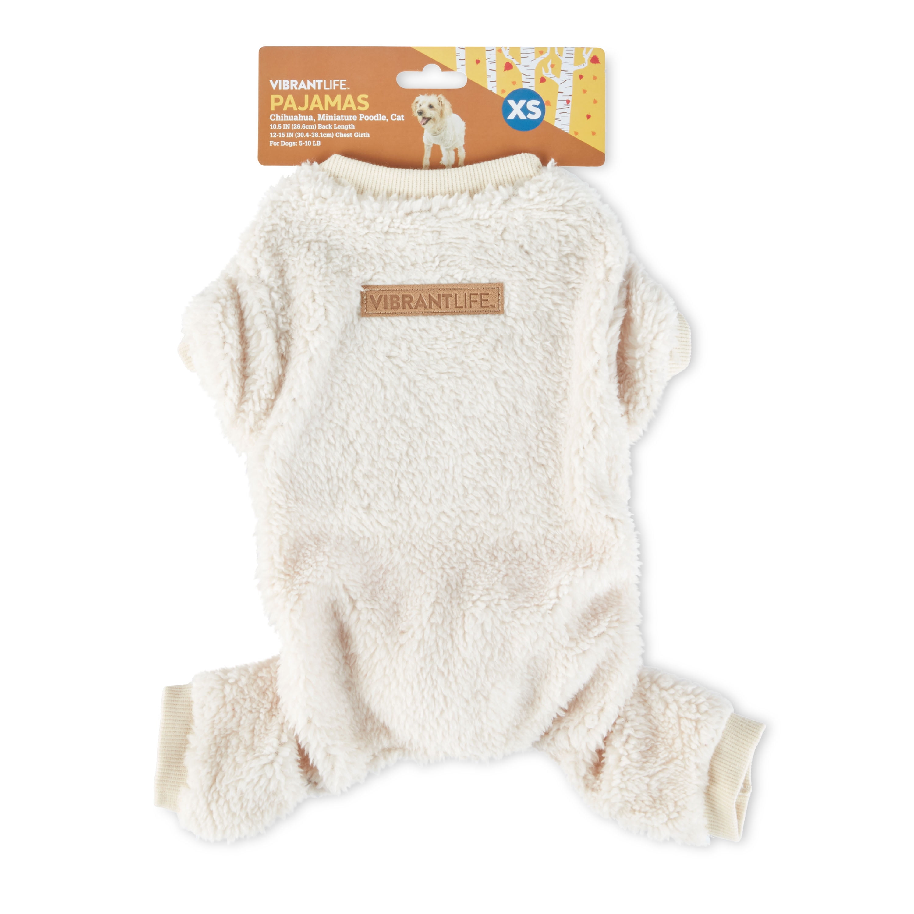 Vibrant Life, Dog Clothes, Textured Dog Pajamas, White, Medium