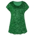 thumbnail image 3 of PrettyGuide Women's Sequin Top Shimmer Glitter Loose Bat Sleeve Party Tunic Tops, 3 of 7