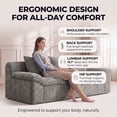 thumbnail image 3 of LUCKHAO 71" Corduroy Frameless Foam Sofa, No Assembly 3-Seat Couch for Small Spaces with 3 Pillows, Light Grey, 3 of 9