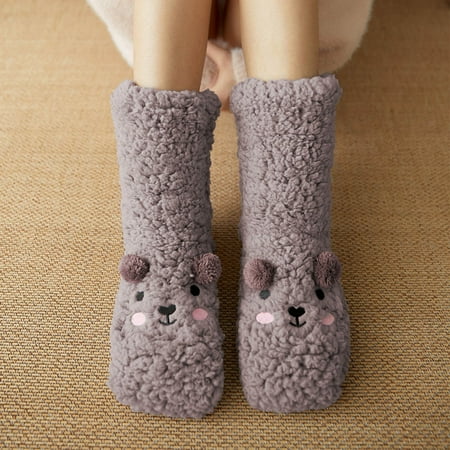

4 pairs * Winter Floor Socks Plush Thickened Coral Velvet Socks Warm Plush Socks socks for girls