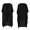thumbnail image 5 of VBVC Women's 2 Piece Cotton Loungewear Set,Batwing Sleeve Cardigan and Drawstring Shorts For Women,Ladies Casual Summer Outfit with Pockets,Black,S-3XL, 5 of 10