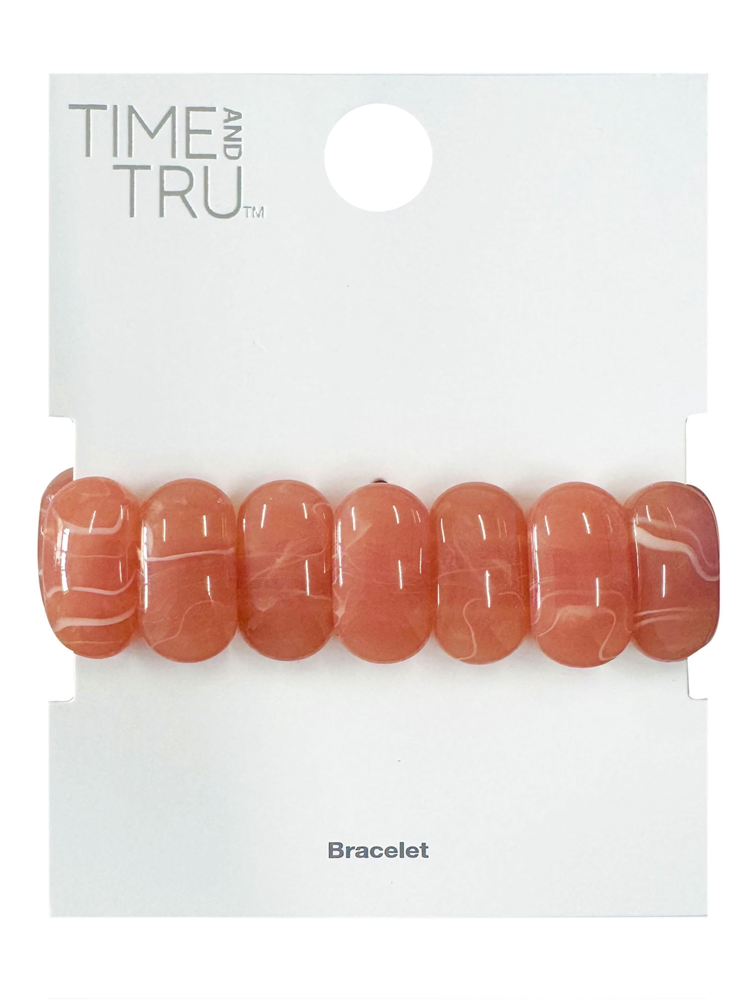 Time and Tru Resin Stretch Pink Bangle Bracelet