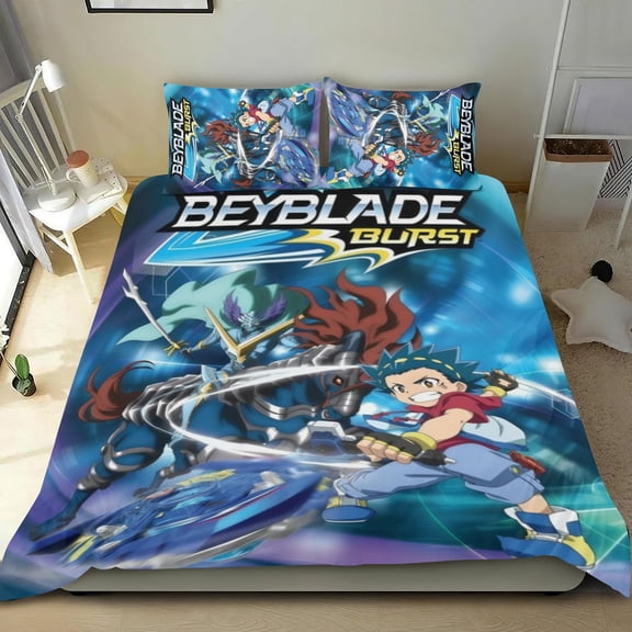 3 Piece Comforter Cover Set For Beyblade Burst Bedding Set Cute Duvet Cover Sets Super Soft Teens Bedding Set Kids Bedroom Gifts,1 Duvet Cover with 2 Pillowcases Twin