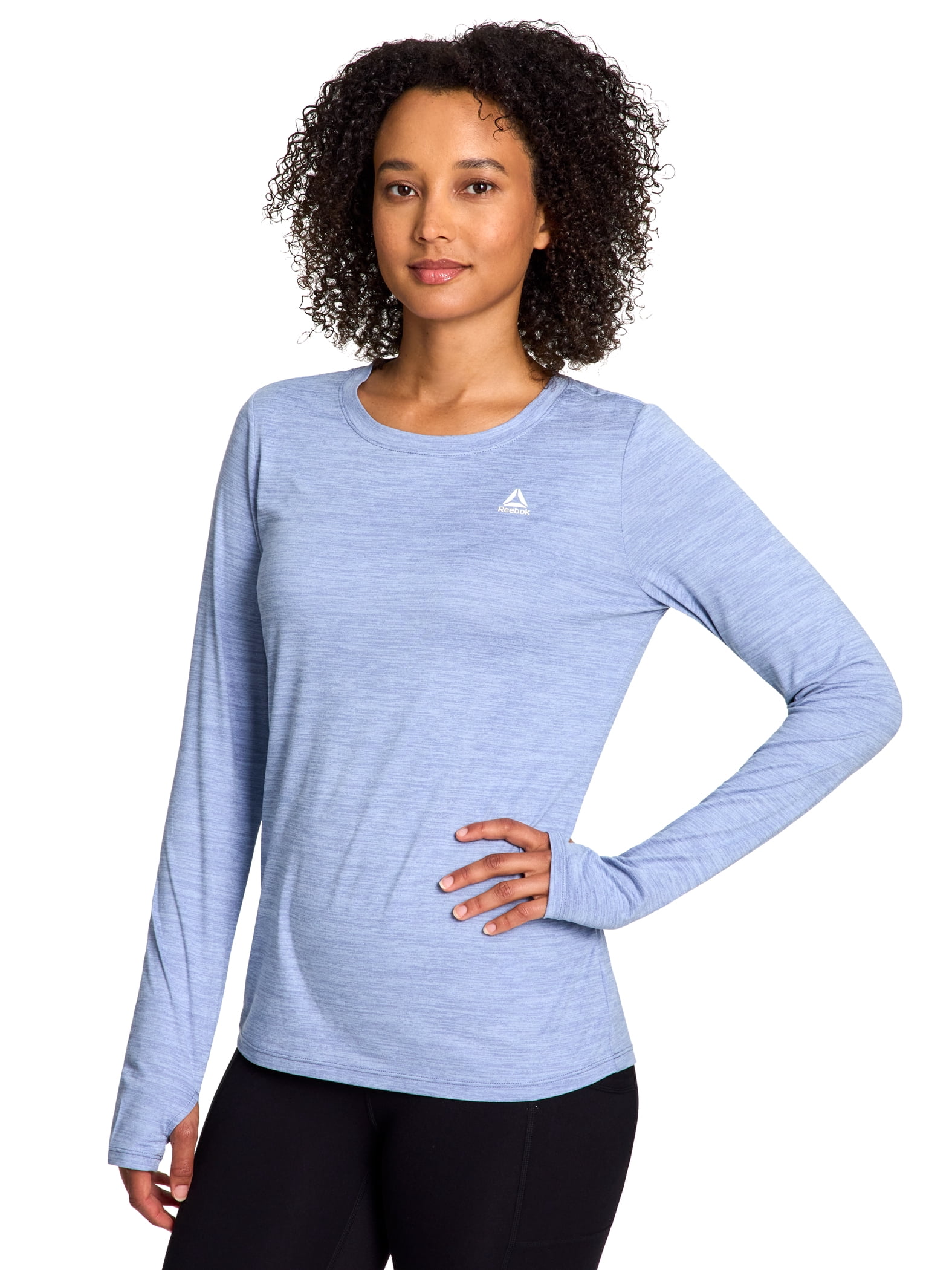 Reebok Women's and Women's Plus Legacy Core Knit Performance Long Sleeve Shirt, Sizes XS-4X