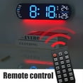 thumbnail image 6 of Digital Creative Wall Clock, Multi-Function Clock with Remote Control, 8 Color Light, Living Room Clock Large Screen LED Digital Alarm Clock with Temperature (A), 6 of 7