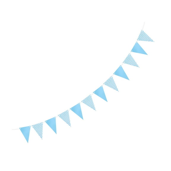 KALLORY 1 Set Pennant Banner Flags Blue Foil Paper Birthday Atmosphere Decoration