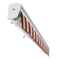 thumbnail image 6 of Awntech 12 Ft Destin Right Motorized Heavy Duty Patio Retractable Awning with Protective Hood (144in x 10.38in x 120in), Burgundy/Tan Stripe, 6 of 9