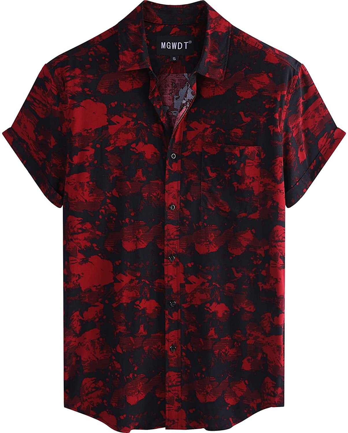Men's Casual Summer Shirts Floral Hawaiian Shirts Short Sleeve Button ...
