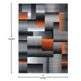 thumbnail image 5 of BizChair Modern Contemporary Area Rug, Orange Grey Black (6 Feet X 9 Feet, Orange), 5 of 6