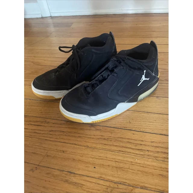 N I-K-E A i r-Jor-dan "Big Fund" Black White Gold Sneakers BV6273-007 2018 Men Sz 8.5