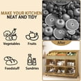 thumbnail image 4 of JassmiPkwy Three-Tier Lidded Mobile Potato Storage Bin, Rustic Design, with Wheels, Onion Storage Box, Includes Vegetable Storage Compartments, Ideal for the Kitchen, 4 of 7