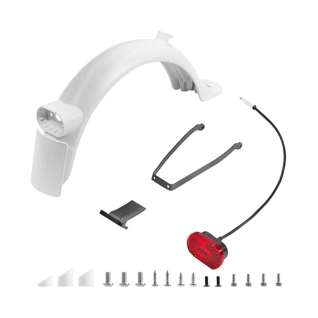 Para M365 1s Mi3 Scooter Eléctrico Juego Trasero Soporte Accesorios de Luz Trasera, Blanco