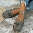 thumbnail image 4 of Pandaie Ballet Flats for Women Closed Round Toe Slip on Bowknot Flats Shoes Vintage Work Business Casual Dressy Penny Loafers Grey Size 7, 4 of 8