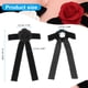 thumbnail image 2 of Broches de flor de camelia para mujer, broches de lana sintética con lazo y cinta, negro, 2 of 7