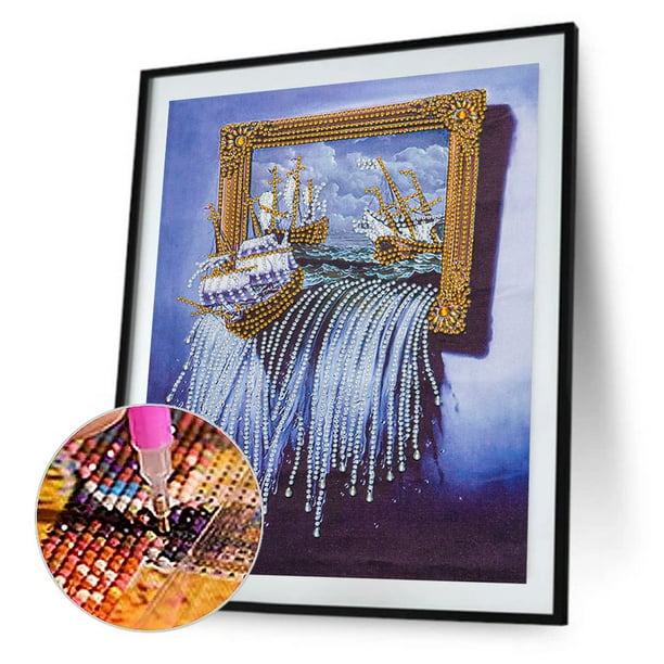 Kit de pintura de diamante 5D velero forma especial parcial taladro Wdftyju diamantes de imitación bricolaje para pared
